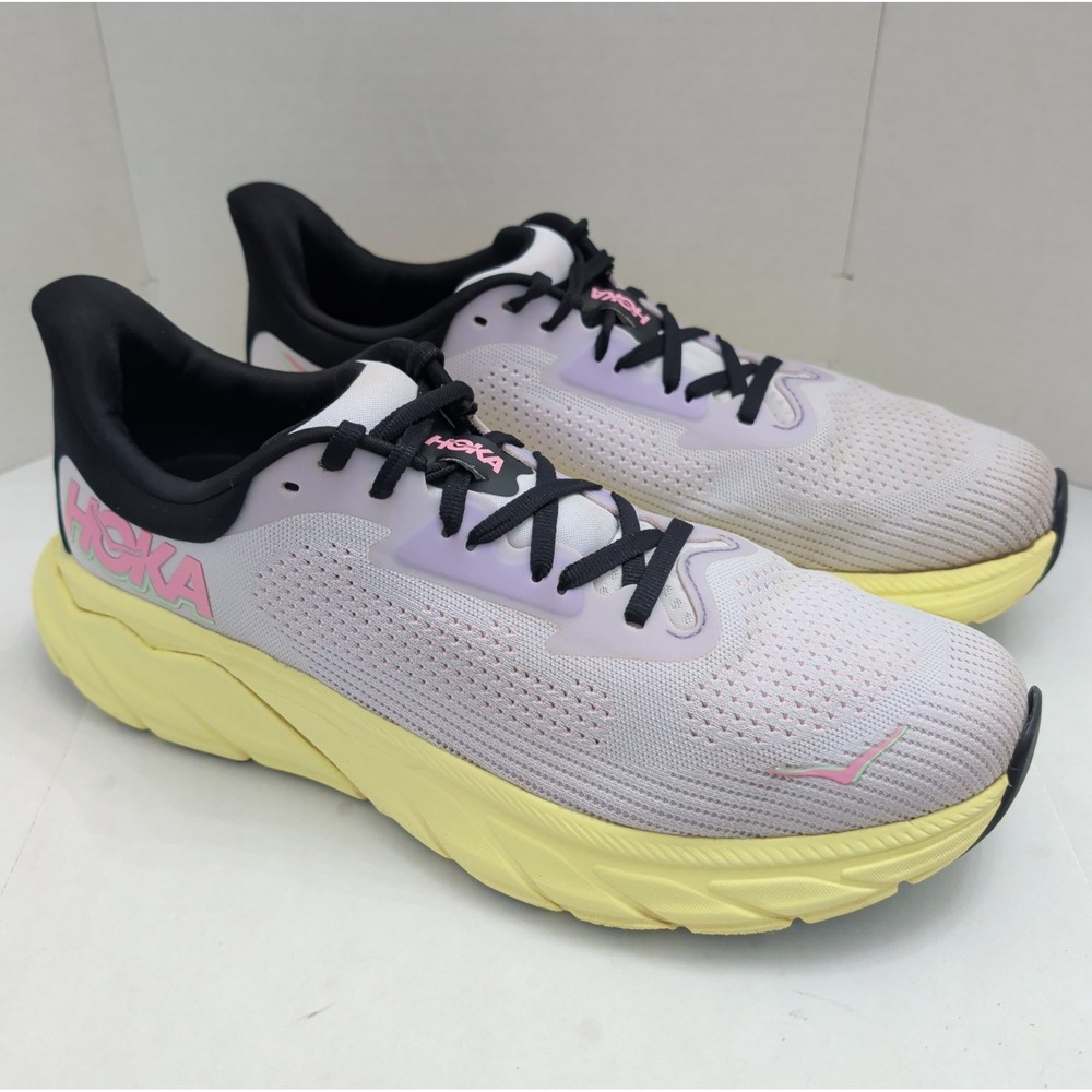 Hoka One One Arahi 7 Sneakers Shoes Starlight Glow/Yuzu Sz 10B Neon Pale Purple